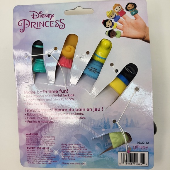Disney Princess Bath Time Finger Puppets Educational Kid Child Toy Gift Ages 3+ - Picture 6 of 10